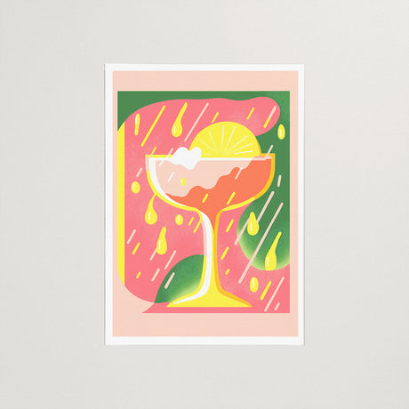 Pink Kitchen Cocktail Art Tropical Home Bar