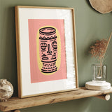 Pink Tiki Bar Abstract Mug Face Home Tiki Art Cocktail