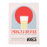 Pisco Sour Classic Cocktail Recipe 1923 Pink Art