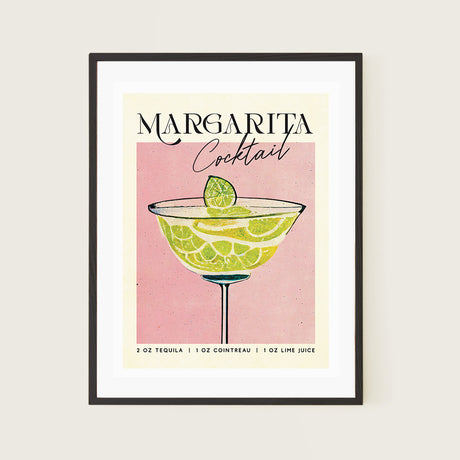 Retro Margarita Cocktail Poster Vibrant Kitchen Interlude