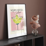 Retro Margarita Cocktail Poster Vibrant Kitchen Interlude