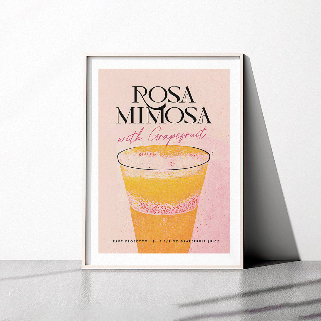 Rosa Mimosa Homebar Poster Gouache Exuberance