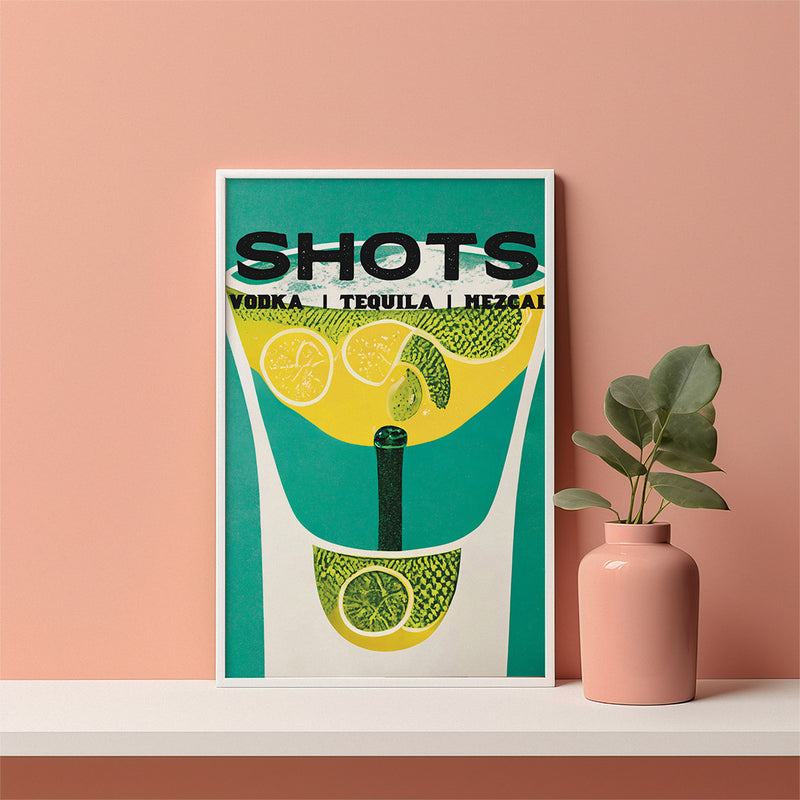 Shots Cocktail Poster Tequila