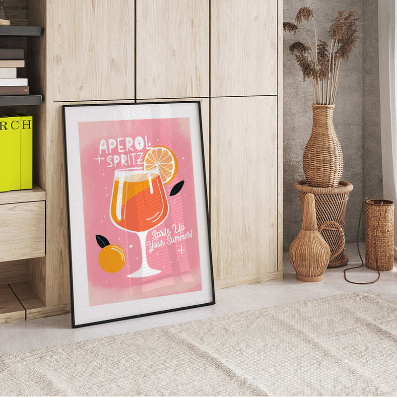 Sipping Summer Aperol Spritz Pink Glass