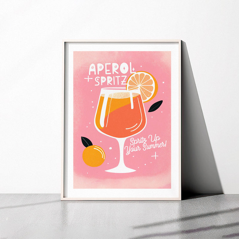 Sipping Summer Aperol Spritz Pink Glass