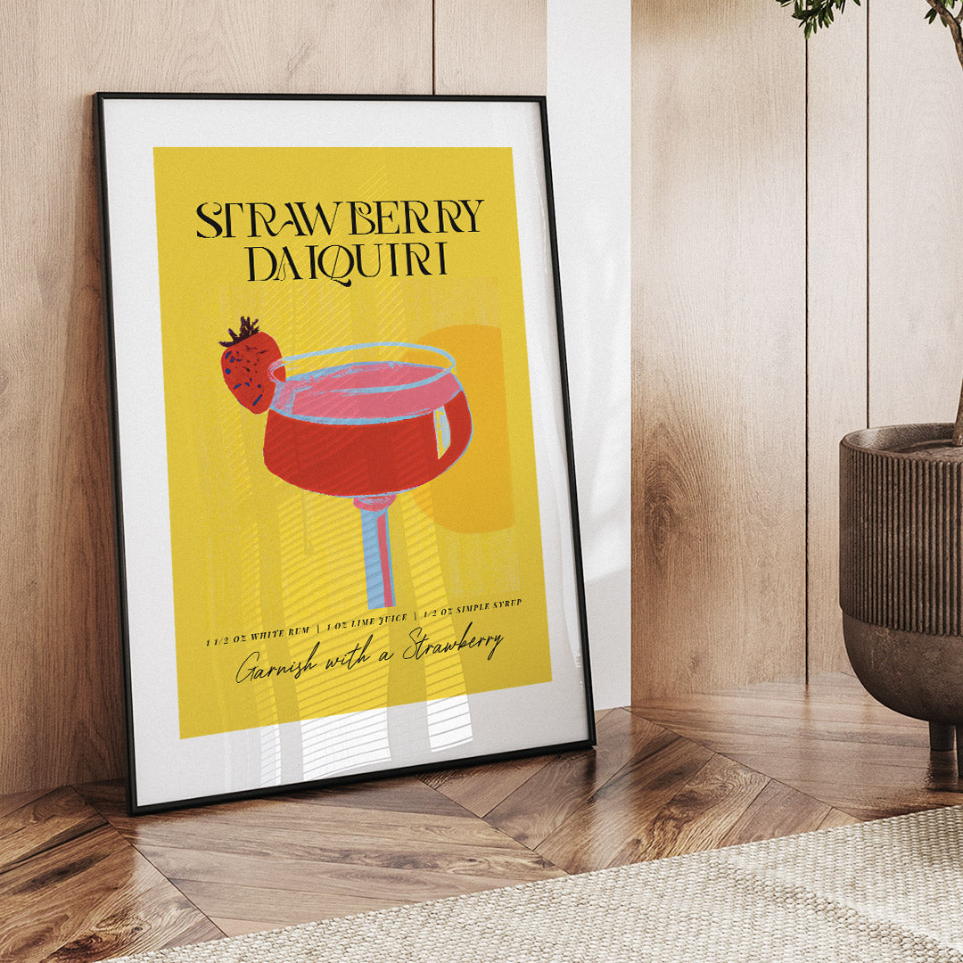 Strawberry Daiquiri Yellow Classic Poster