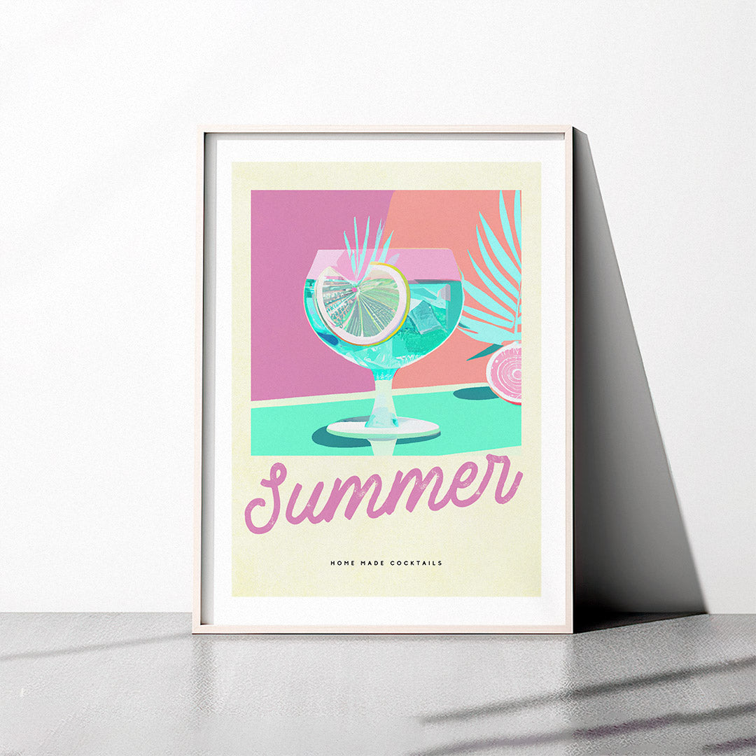 Summer Home Made Cocktail Poster