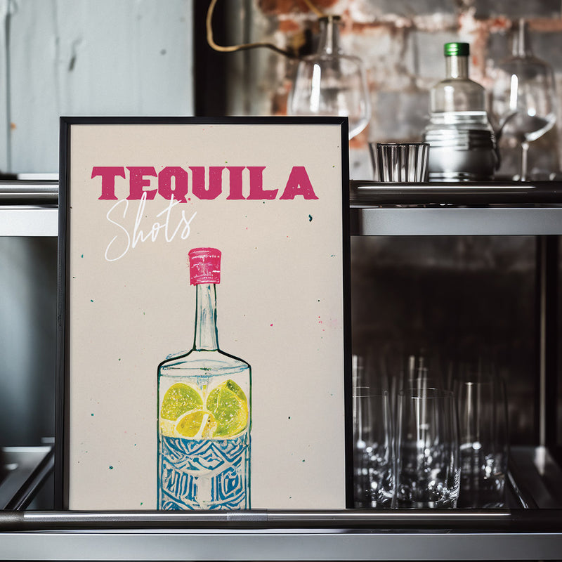 Tequila Bottle Poster Sunshine Soaked Bohemian Vibes