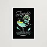 Tonic Cocktail Summer Time Black Board Print Lemon