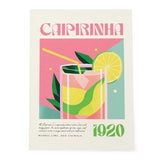 Tropical Caipirinha Cocktail 1920 Modern Pink Turquoise