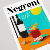 Turquoise Negroni Poster Painting