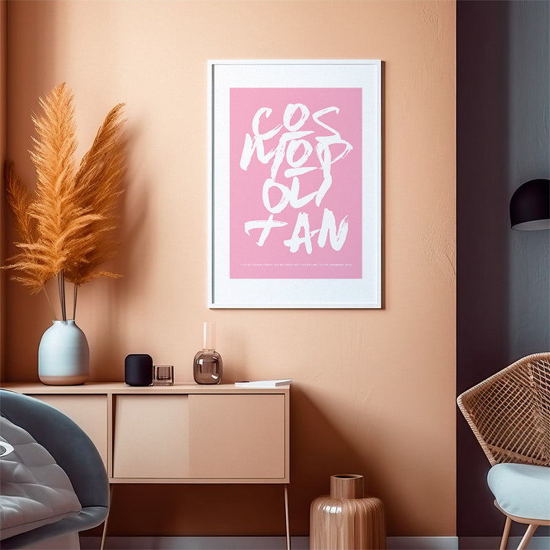 Typography Cosmopolitan Cocktail Art Pink Recipe