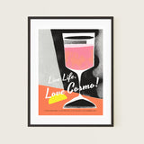 Vintage Cosmopolitan Cocktail 40s Art Red Pink Lemon