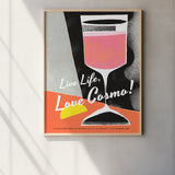 Vintage Cosmopolitan Cocktail 40s Art Red Pink Lemon