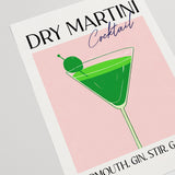 Vintage Dry Martini Cocktail Art