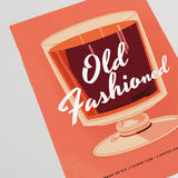 Vintage Old Fashioned Cocktail Art Red Poster