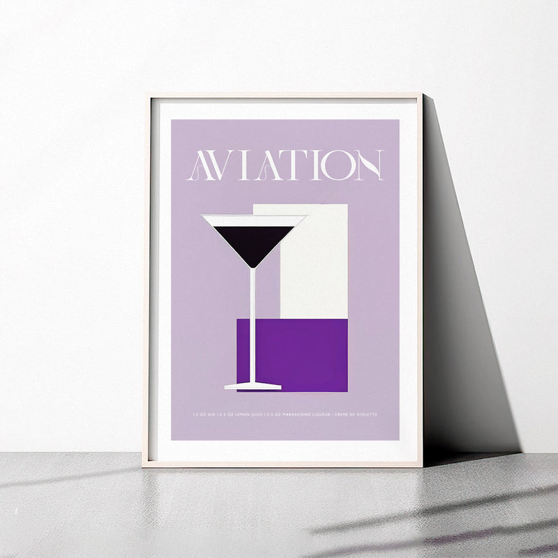 Violet Aviation Cocktail Recipe Minimalist Purple Abstract Art