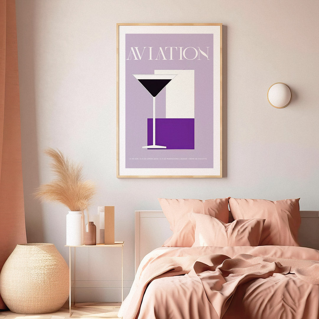 Violet Aviation Cocktail Recipe Minimalist Purple Abstract Art
