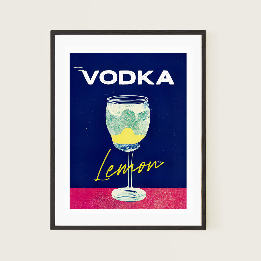 Vodka Lemon Poster Aesthetic Kitchen Elegance