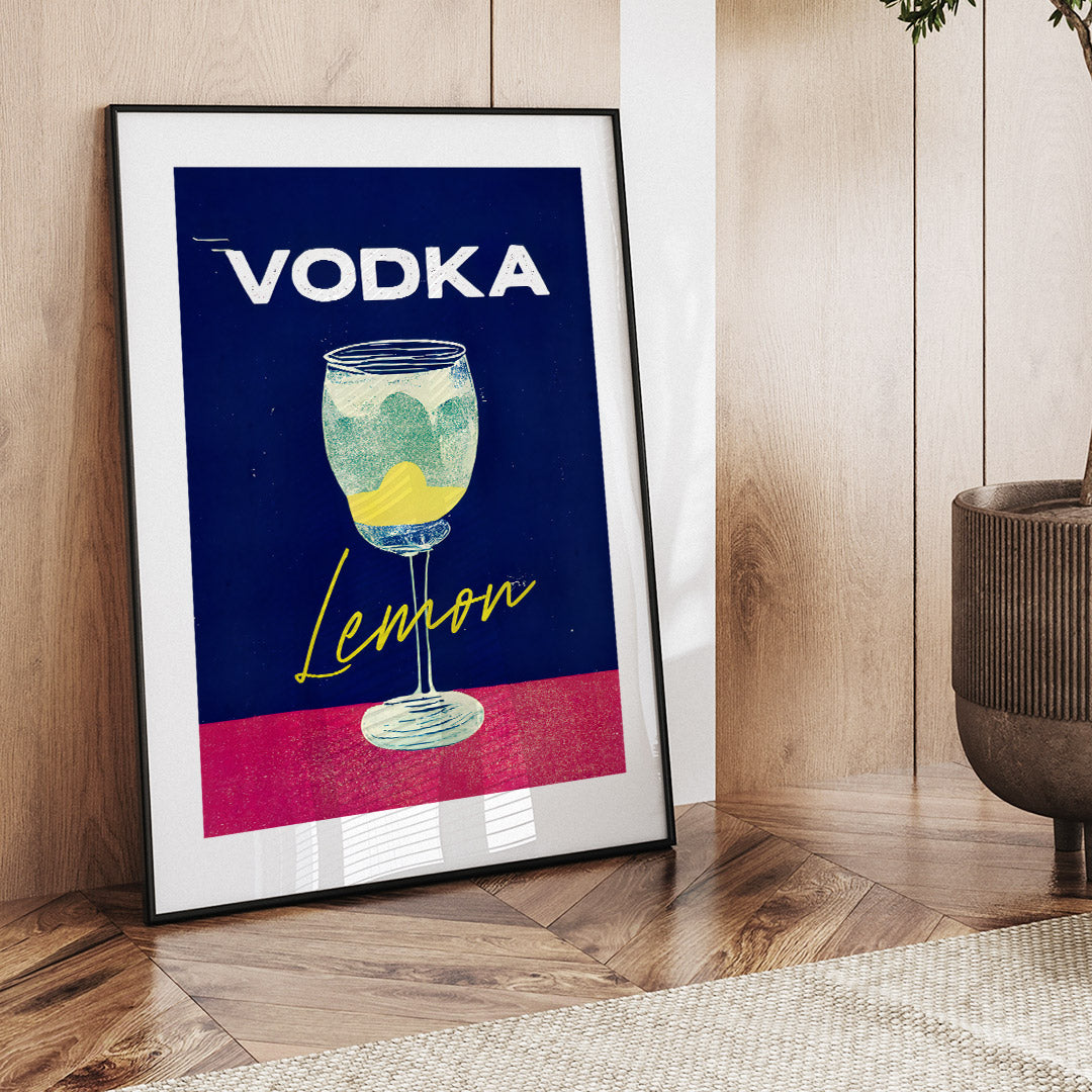 Vodka Lemon Poster Aesthetic Kitchen Elegance