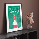 Vodka Poster Retro Bottle Tropical Ambience
