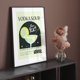 Vodka Sour Classic Cocktail 1862 Green Alcohol Art Recipe
