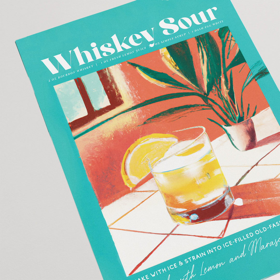 Whiskey Sour Turquoise Poster