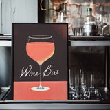 Wine Bar Glass Vintage Aesthetic Home Bar Art Red Wine