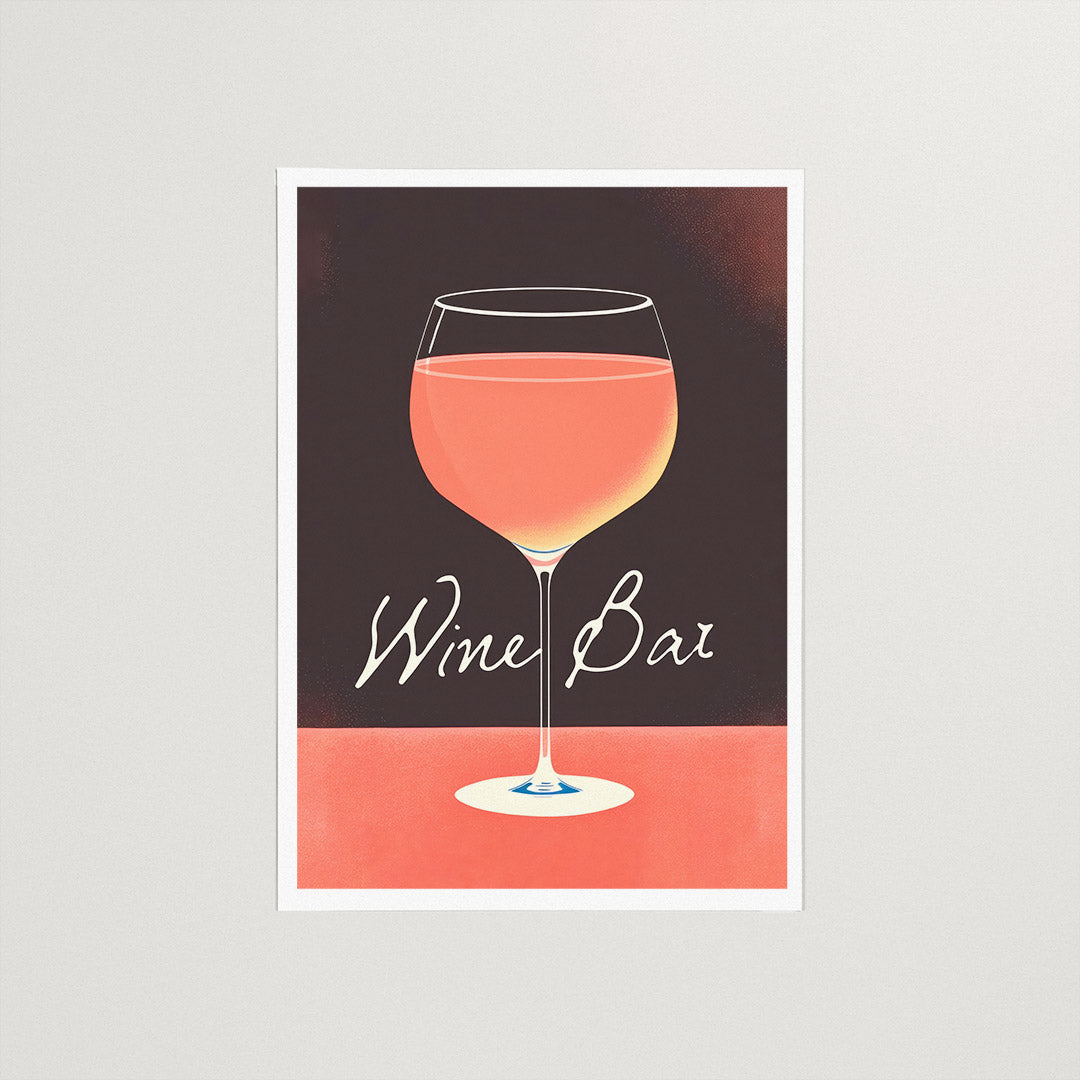 Wine Bar Glass Vintage Aesthetic Home Bar Art Red Wine